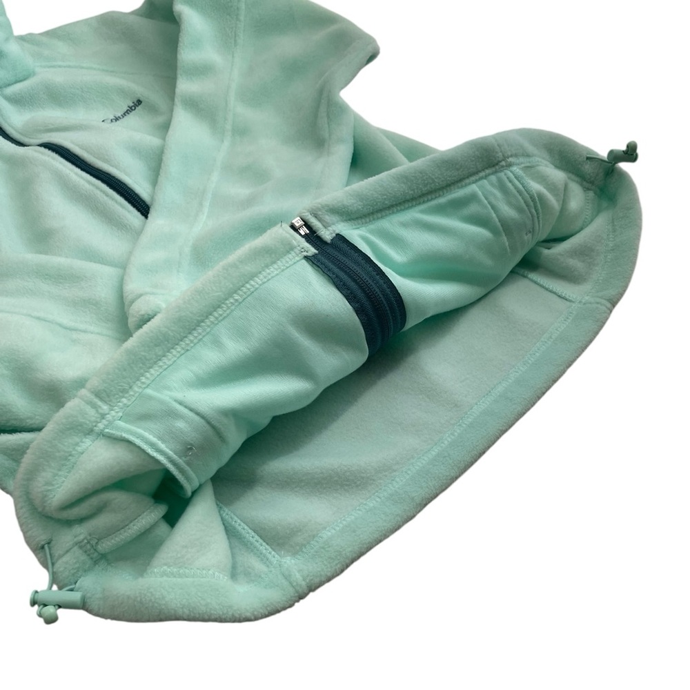 Columbia Light Green Zip Fleece Jacket With Zip Pockets Women’s Size L - Picture 4 of 10